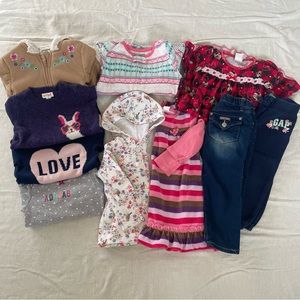 Girl 2T Bundle: Jacket, Jeans, Dress, Hoodie, Pajamas, Sweaters